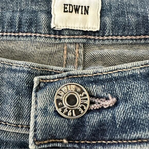 2/$25 Anthropologie Edwin Elin Jeans Midrise Crop Jeans Denim Fall Sz 27 - Picture 8 of 10